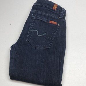 LIKE NEW 7 for ALL MANKIND ROXANNE STRAIGHT JEANS 25x30 MADE IN USA 🇺🇸